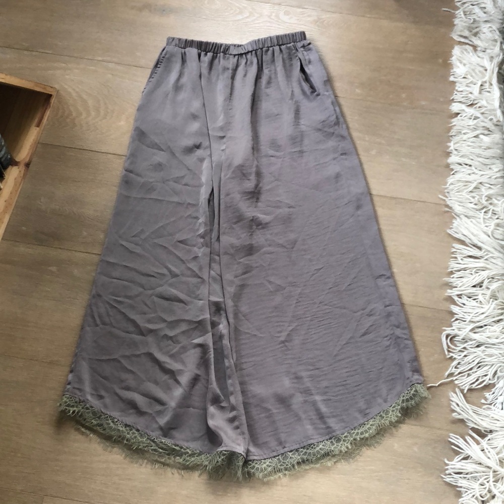 Satin lace pant